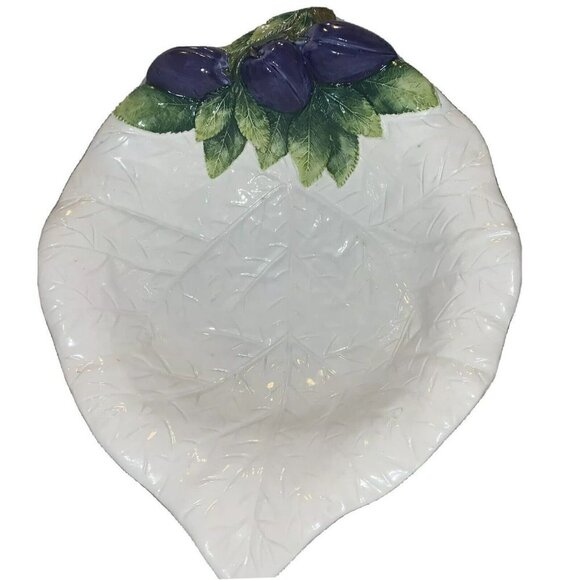 Bassano Decorato Armano Made in Italy Ceramic Fig Leaf Serving Bowl 1280/32x25 - Picture 1 of 10